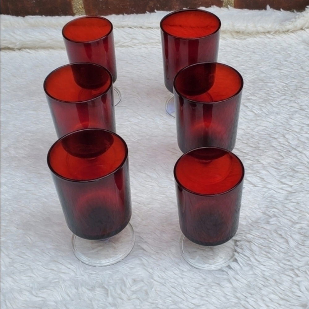 Vintage France Cape Cod Arcorac glass‎ set